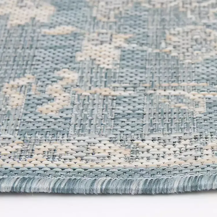 Outdoor Rugs-Kirklands Home Sky Medallion Lava Indoor/Outdoor Area Rug, 5x7 Blue