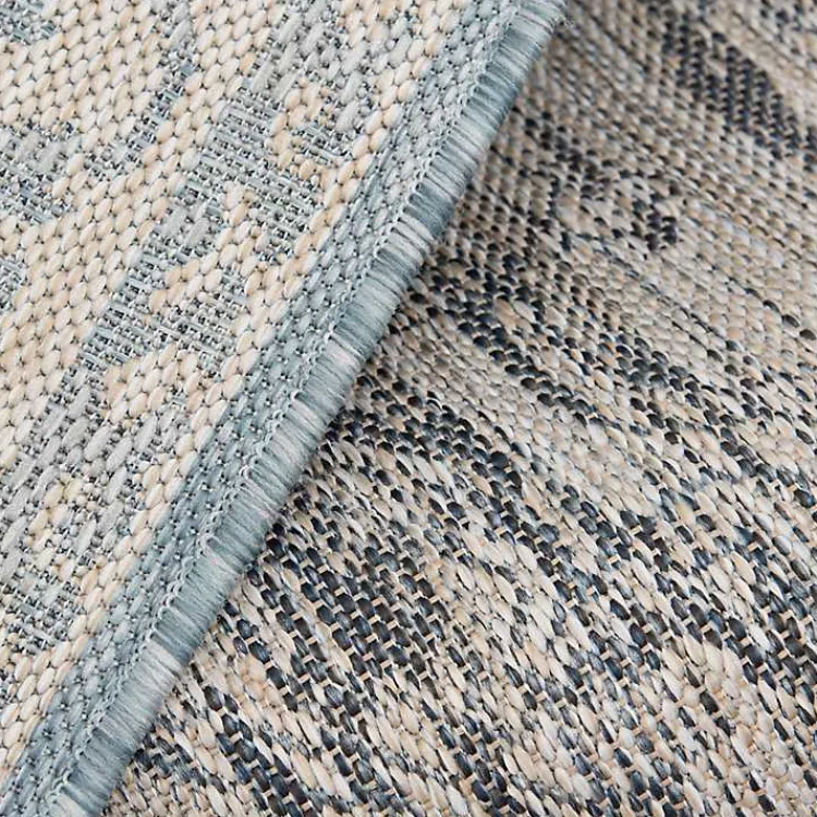 Outdoor Rugs-Kirklands Home Sky Medallion Lava Indoor/Outdoor Area Rug, 5x7 Blue