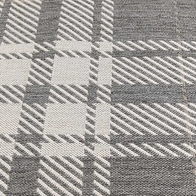 Outdoor Rugs-Kirklands Home Priya Plaid Indoor/Outdoor Area Rug, 5x7 Gray