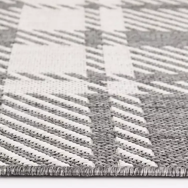 Outdoor Rugs-Kirklands Home Priya Plaid Indoor/Outdoor Area Rug, 5x7 Gray