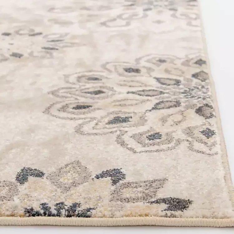 Area Rugs-Kirklands Home Floral Mini Medallions Area Rug, 5x7 Tan