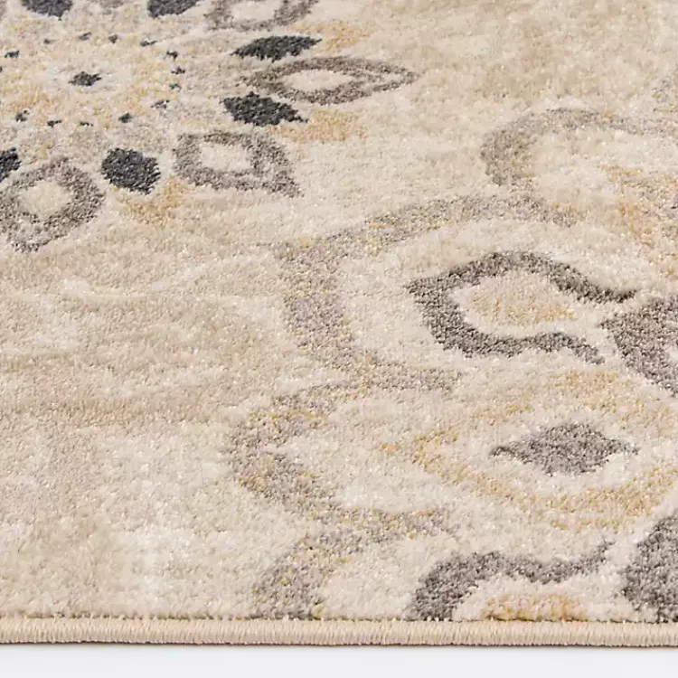 Area Rugs-Kirklands Home Floral Mini Medallions Area Rug, 5x7 Tan
