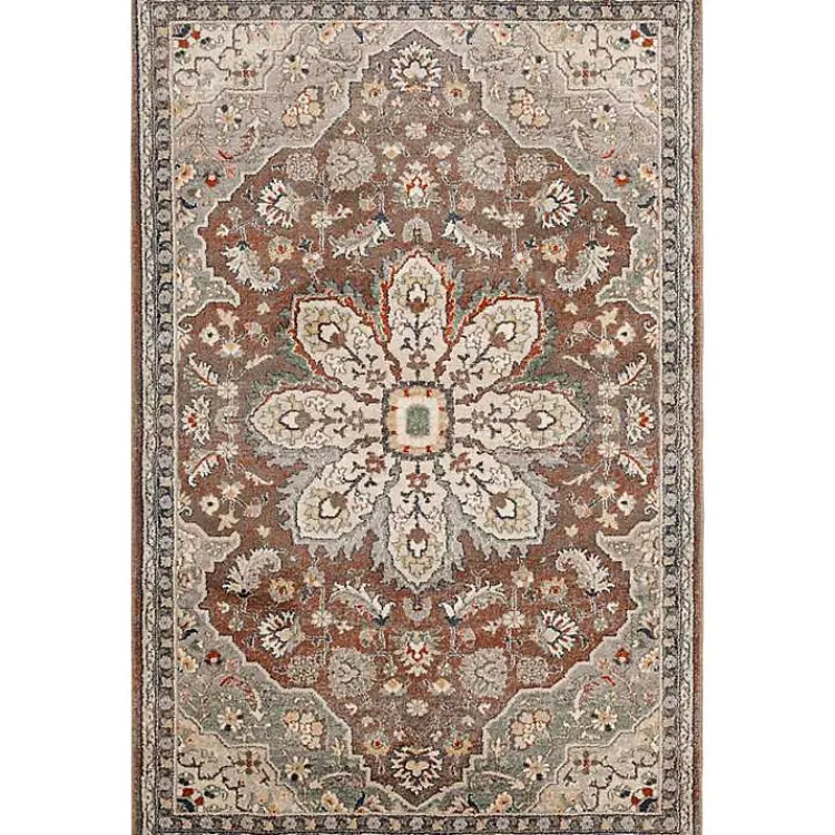 Area Rugs-Kirklands Home Vintage Medallion Leia Area Rug, 5x7 Red