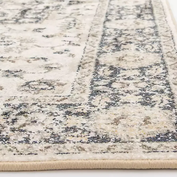 Area Rugs-Kirklands Home Ivory and Navy Laur Vintage Area Rug, 7x9