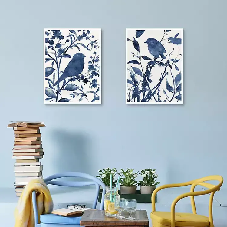 Canvas Art-Kirklands Home Bluebird Silhouette Canvas Art Prints, Set of 2