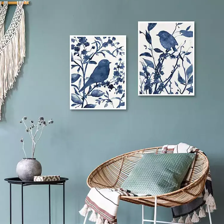 Canvas Art-Kirklands Home Bluebird Silhouette Canvas Art Prints, Set of 2