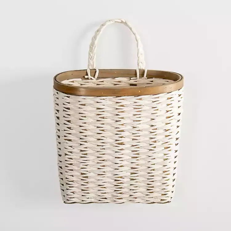 Wall Storage-Kirklands Home Woven Wall Pocket White