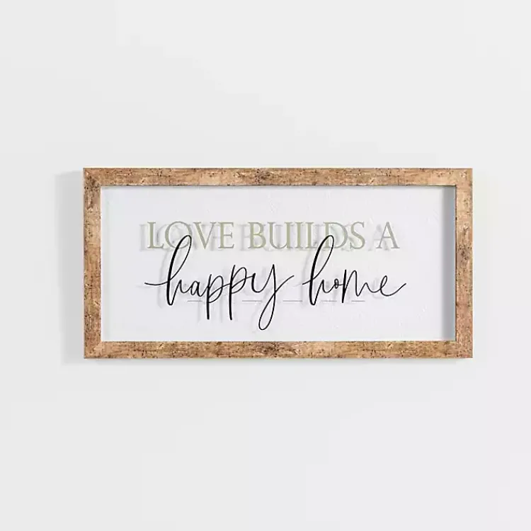 Wall Quotes & Signs-Kirklands Home Love Builds a Happy Home Wall Plaque