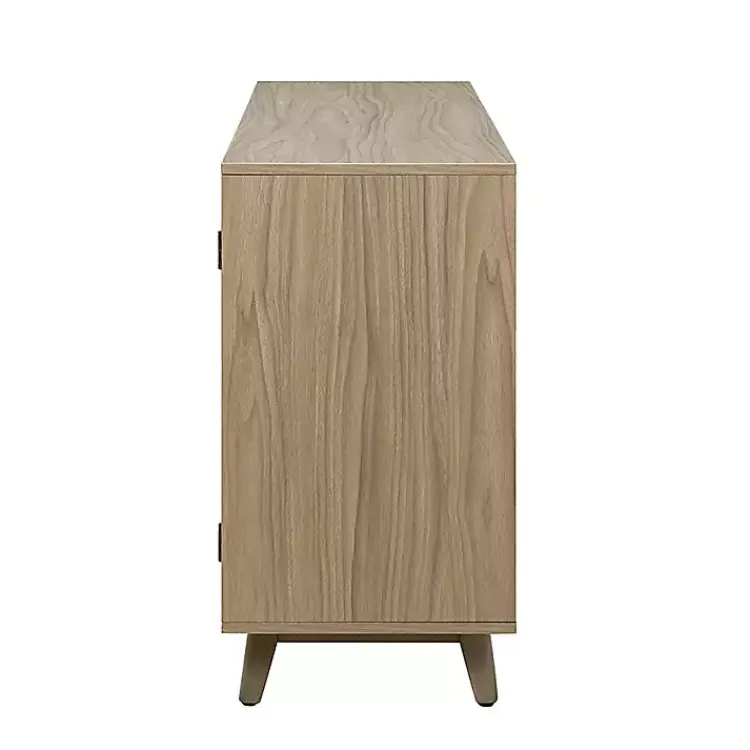 Cabinets & Sideboards-Kirklands Home Natural Cane Wood Storage Media Cabinet Tan