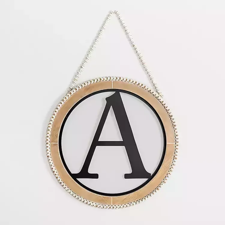 Monogram Wall Decor-Kirklands Home Whitewash Bead Trim Monogram A Plaque