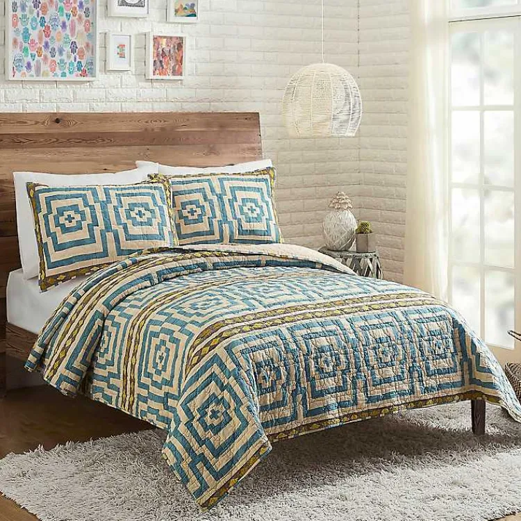 Quilts-Kirklands Home Justina Blakeney Blue Hypnotic Queen Quilt Set