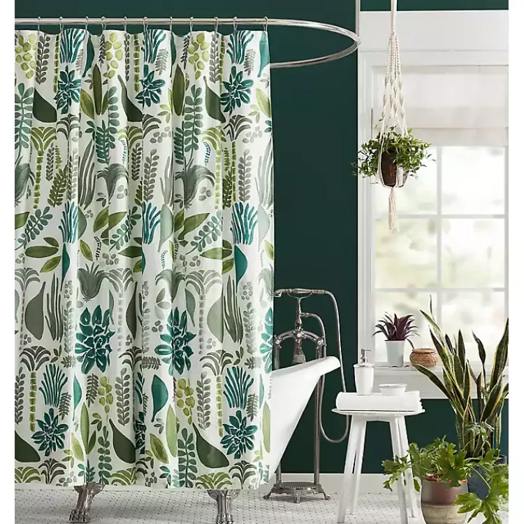 Shower Curtains-Kirklands Home Justina Blakeney Green Jardin Shower Curtain