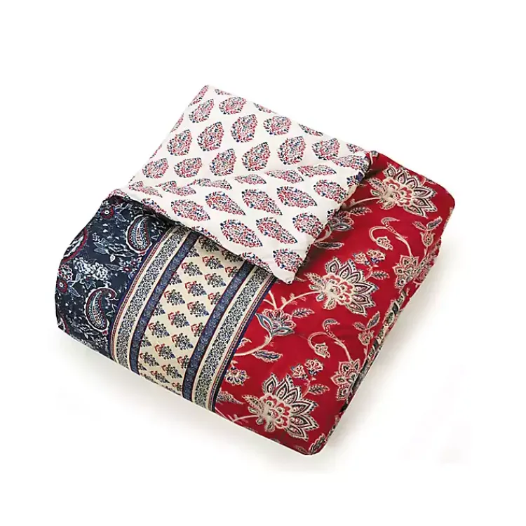 Comforters-Kirklands Home Red Navy Marbella King 5-pc. Comforter Set