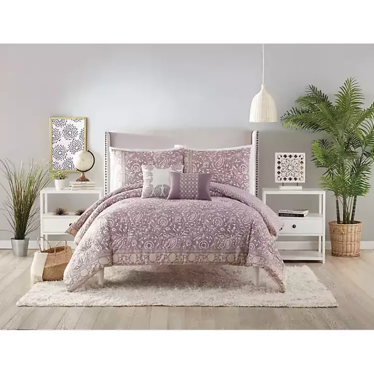 Comforters-Kirklands Home Mauve Scorro 5-pc. Queen Comforter Set Purple