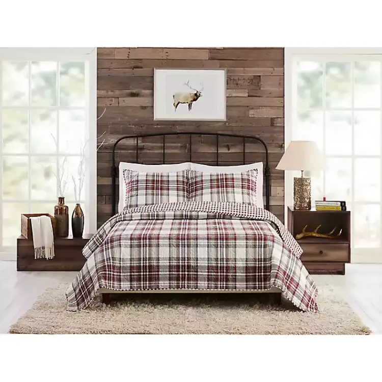 Quilts-Kirklands Home Rust Plaid Camden King 3-pc. Quilt Set