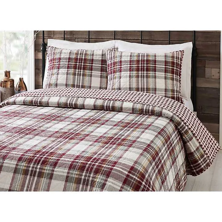 Quilts-Kirklands Home Rust Plaid Camden King 3-pc. Quilt Set