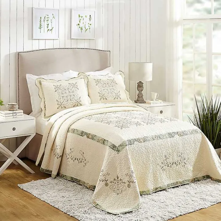 Bedspreads & Coverlets-Kirklands Home Cream Vintage Treasure King Bedspread