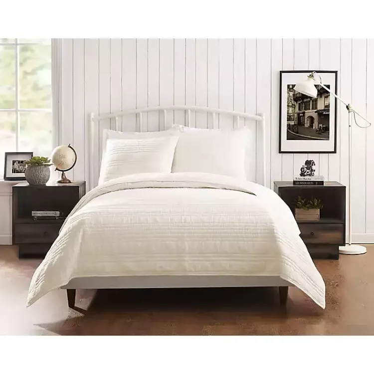 Quilts-Kirklands Home Cream Atmosphere King Quilt Ivory