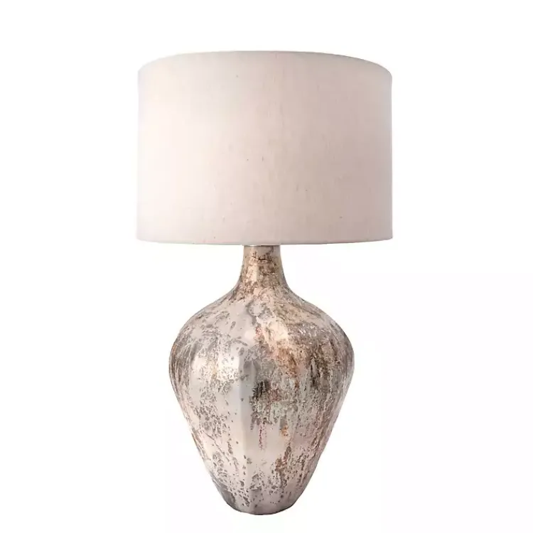 Table Lamps-Kirklands Home Porcini Mottled Glass Table Lamp Tan