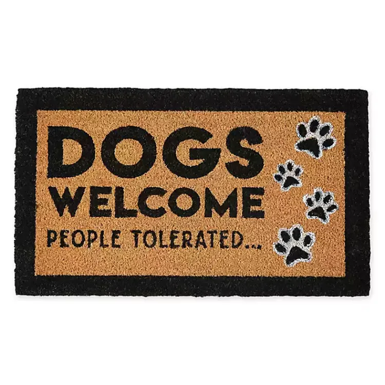 Doormats-Kirklands Home Dogs Welcome People Tolerated Coir Doormat