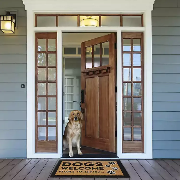 Doormats-Kirklands Home Dogs Welcome People Tolerated Coir Doormat