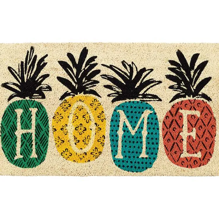 Doormats-Kirklands Home Patterned Pineapples Home Coir Doormat