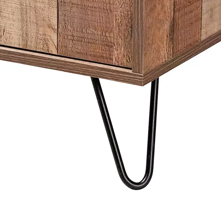 Cabinets & Sideboards-Kirklands Home Rustic Hairpin Wine Cabinet Brown