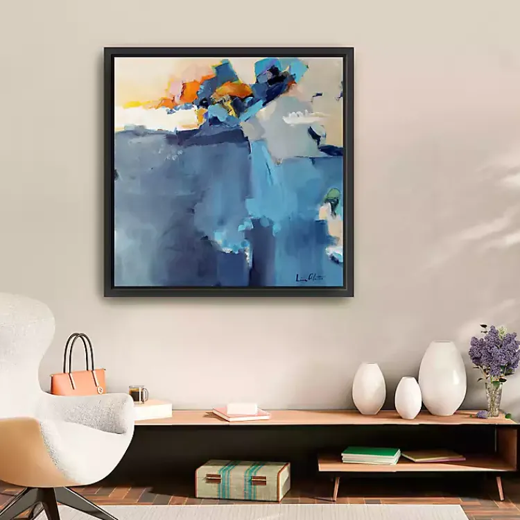 Canvas Art-Kirklands Home Dizzy at the Edge Framed Canvas Art Print Blue