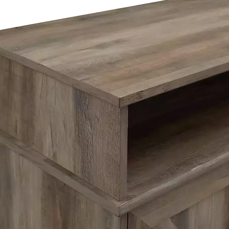 Tv Stands & Media Consoles-Kirklands Home Graywash Rustic Fireplace Cabinet Brown