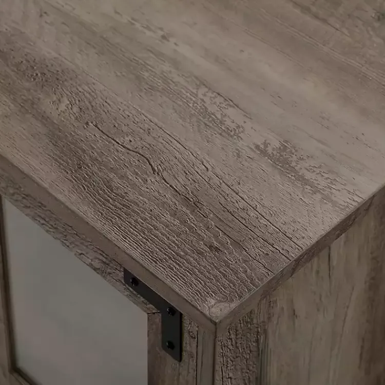 Tv Stands & Media Consoles-Kirklands Home Wood 2-Door LED Fireplace Cabinet Gray