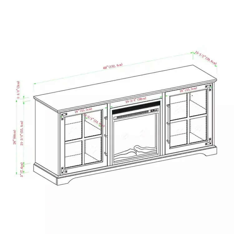 Tv Stands & Media Consoles-Kirklands Home Wood 2-Door LED Fireplace Cabinet Gray