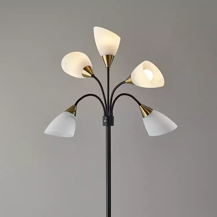 Floor Lamps-Kirklands Home Black 5-Light Adjustable Tree Floor Lamp