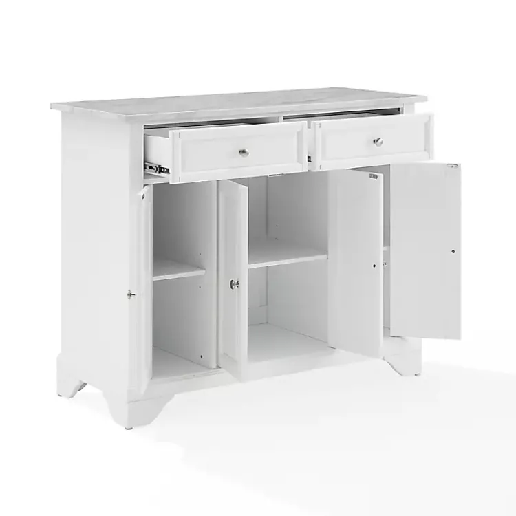 Kitchen Islands & Bar Carts-Kirklands Home Gia All Marble Kitchen Island White