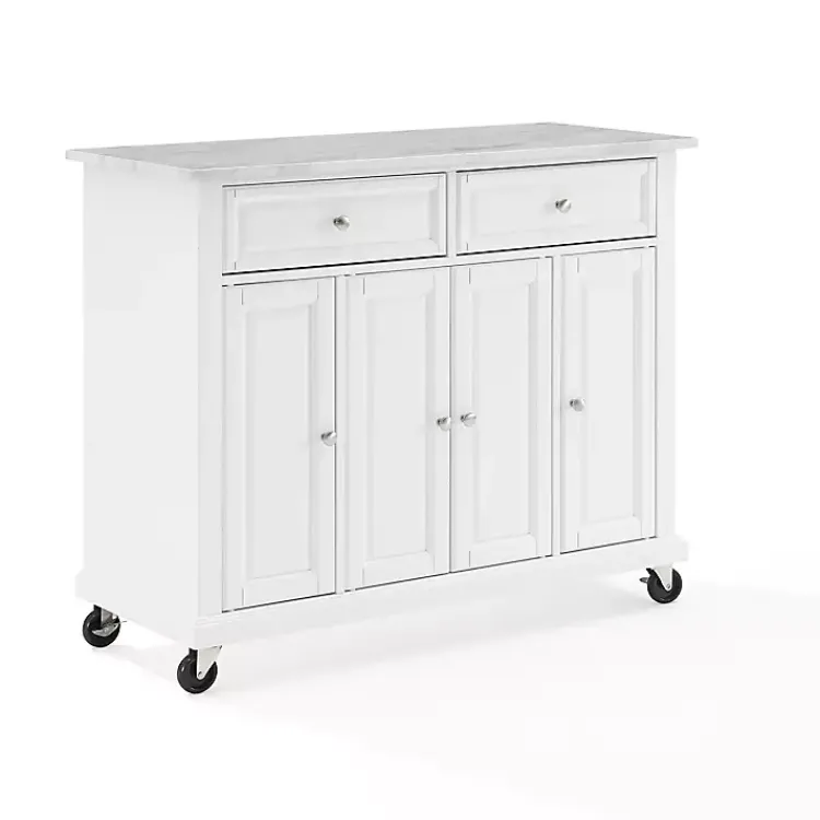 Kitchen Islands & Bar Carts-Kirklands Home Gia All Marble Kitchen Island White