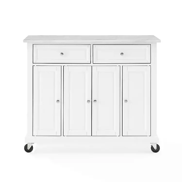 Kitchen Islands & Bar Carts-Kirklands Home Gia All Marble Kitchen Island White