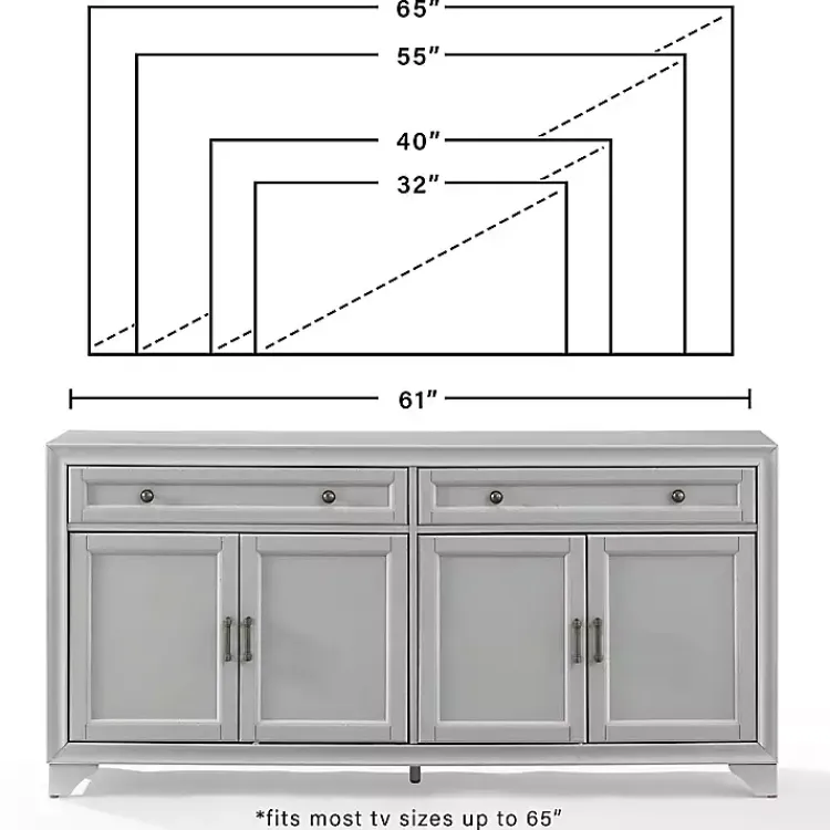Cabinets & Sideboards-Kirklands Home Wood 4-Door Sideboard Cabinet Gray