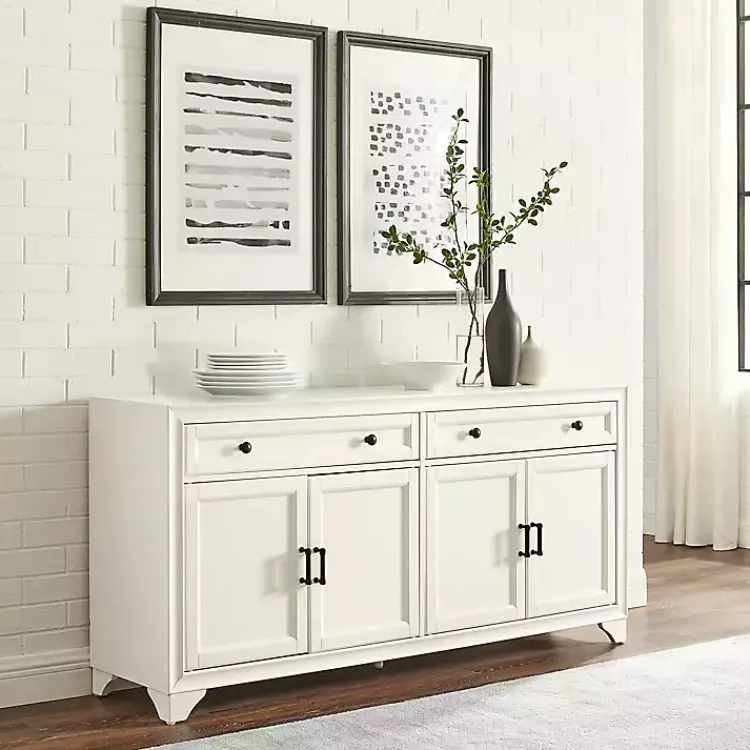 Cabinets & Sideboards-Kirklands Home Wood 4-Door Sideboard Cabinet White
