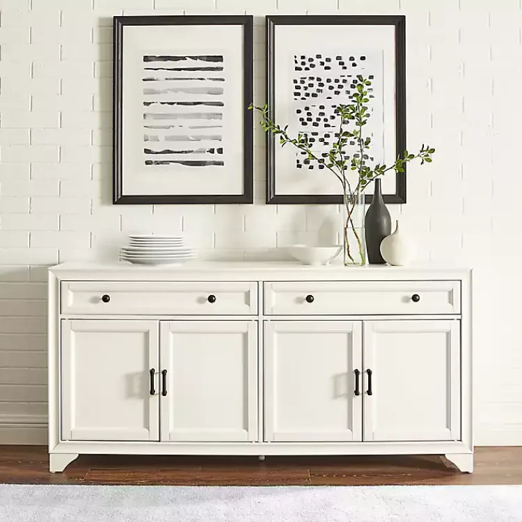 Cabinets & Sideboards-Kirklands Home Wood 4-Door Sideboard Cabinet White