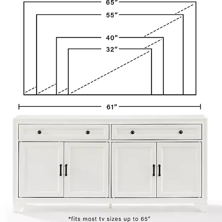 Cabinets & Sideboards-Kirklands Home Wood 4-Door Sideboard Cabinet White