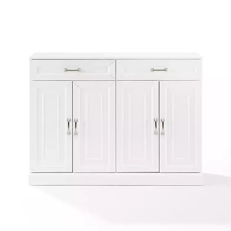Cabinets & Sideboards-Kirklands Home Wood Panel 4-Door Cabinet White