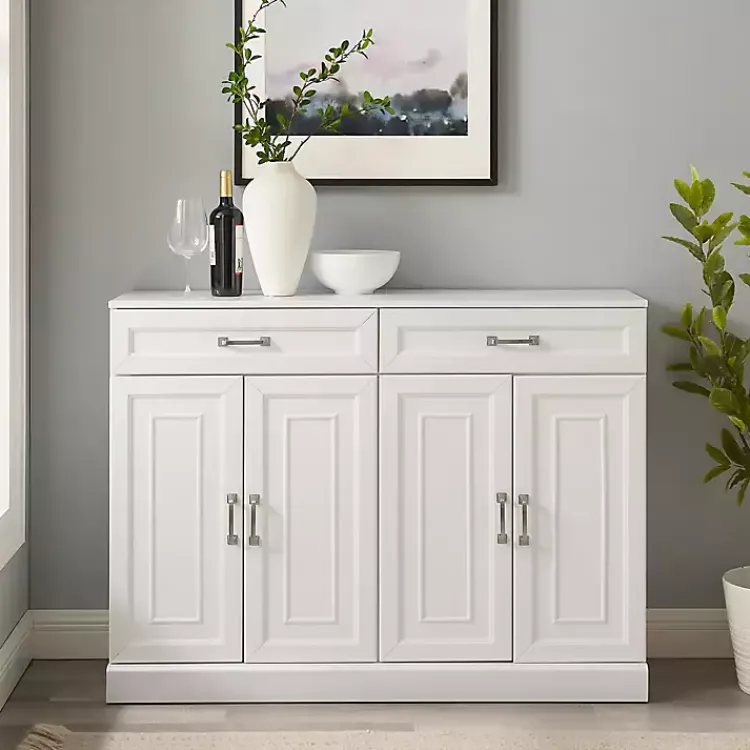 Cabinets & Sideboards-Kirklands Home Wood Panel 4-Door Cabinet White