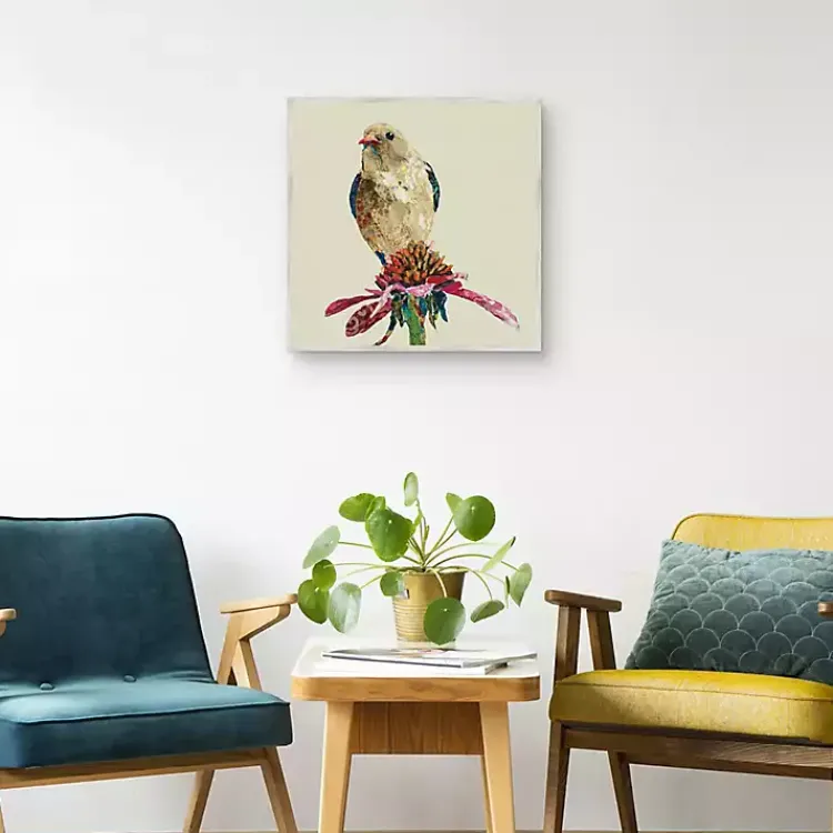 Framed Art-Kirklands Home Mixed Media Bird II Framed Canvas Art Print
