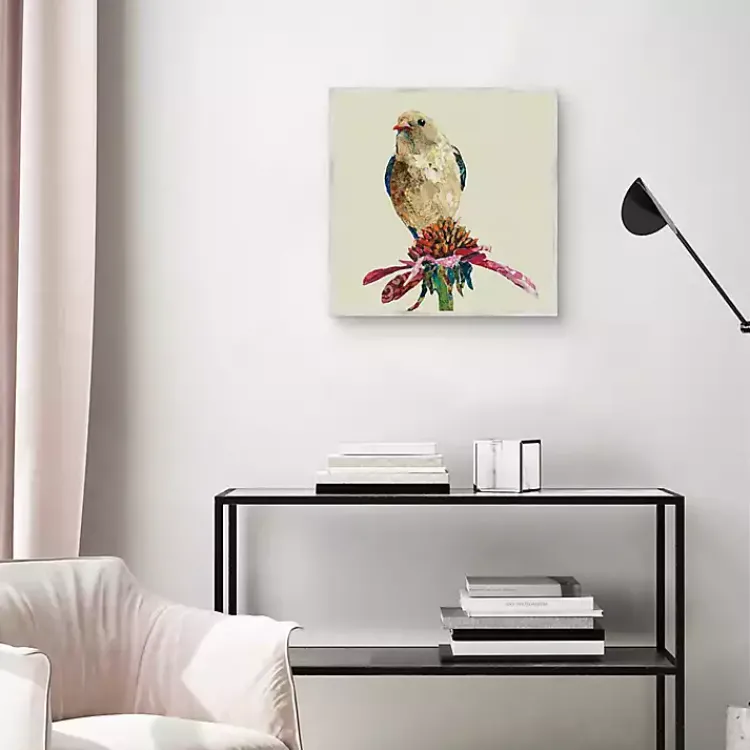 Framed Art-Kirklands Home Mixed Media Bird II Framed Canvas Art Print