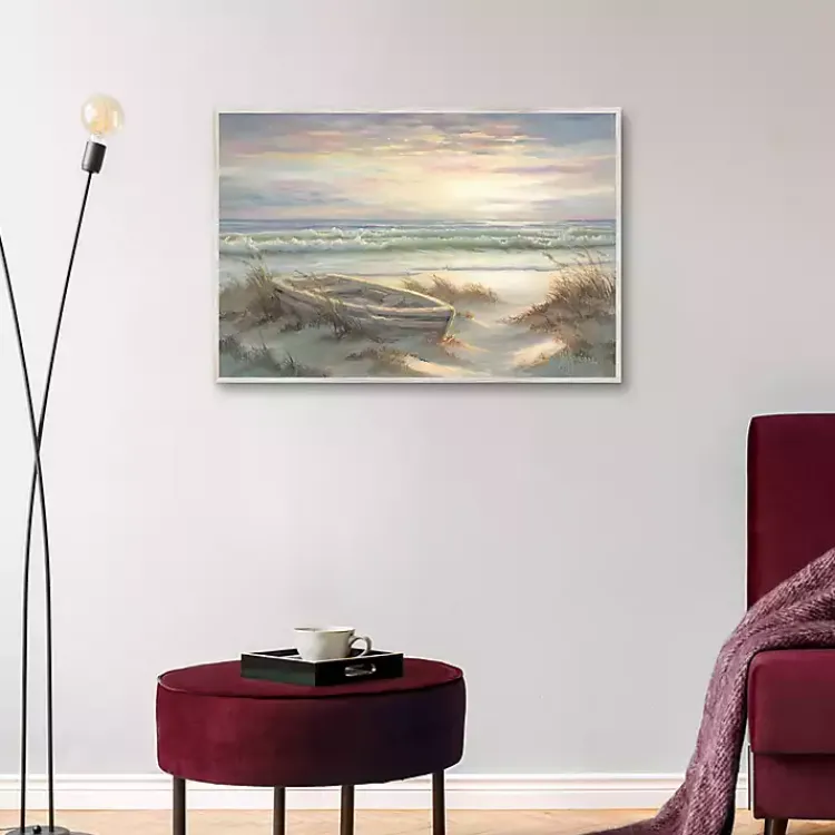 Framed Art-Kirklands Home Old Rowboat on the Shore Framed Canvas Art Print