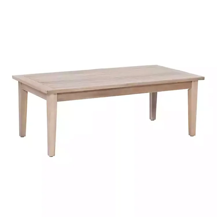 Outdoor Tables-Kirklands Home Natural Acacia Wood Slatted Outdoor Coffee Table Tan