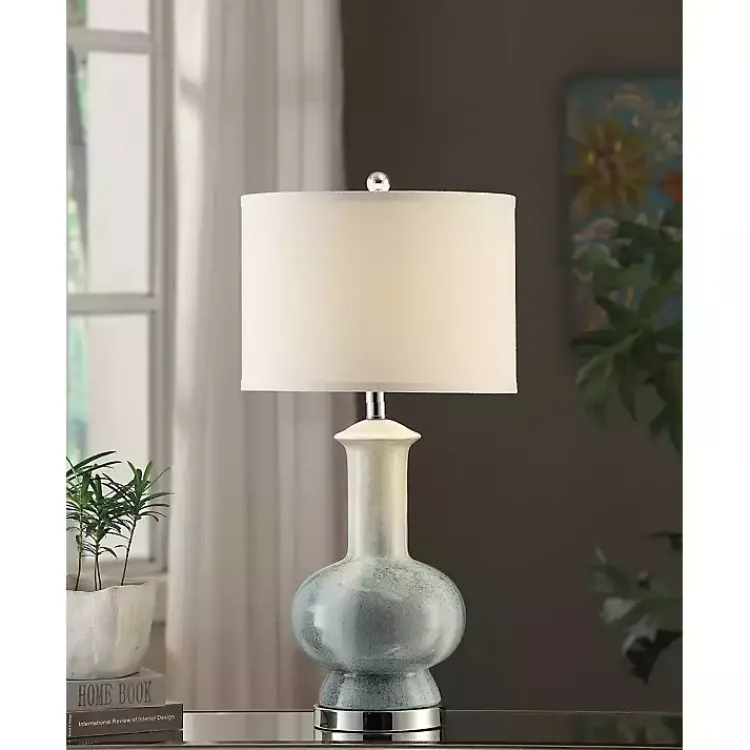 Table Lamps-Kirklands Home Blue and Ombre Ceramic Table Lamp White