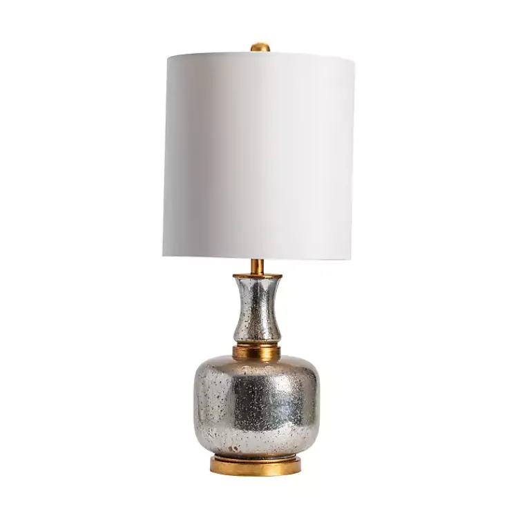 Table Lamps-Kirklands Home Silver and Gold Mercury Glass Table Lamp White