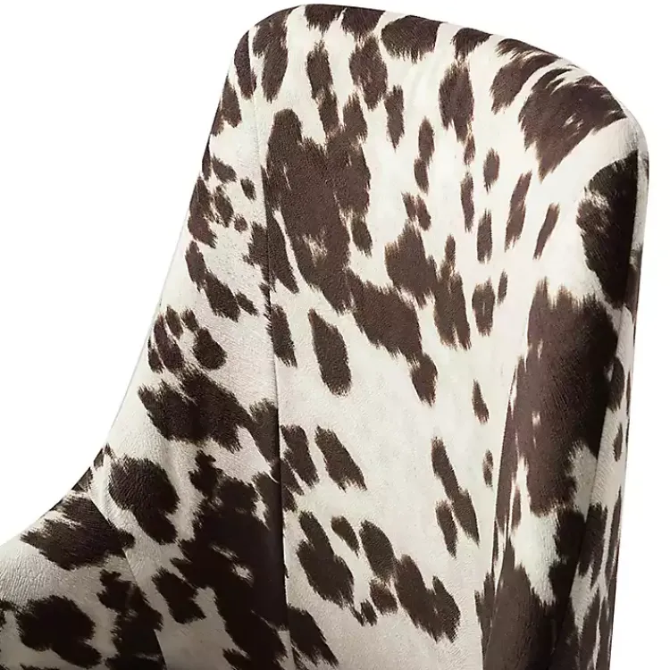 Office Furniture-Kirklands Home Brown and White Upholstered Cow Print Office Chair