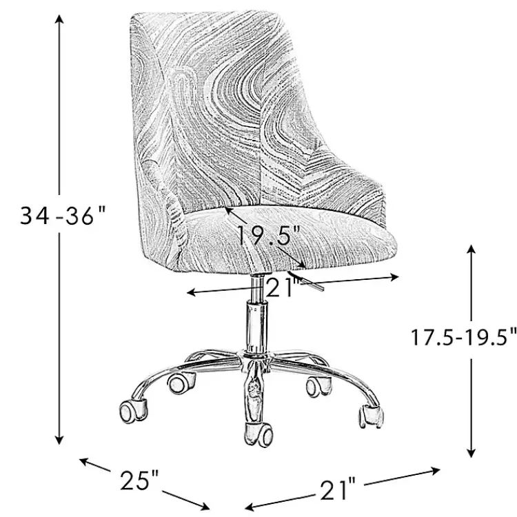Office Furniture-Kirklands Home Brown and White Upholstered Cow Print Office Chair
