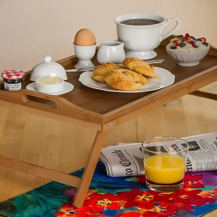 Serving & Entertaining-Kirklands Home Bamboo Folding Tray Tan